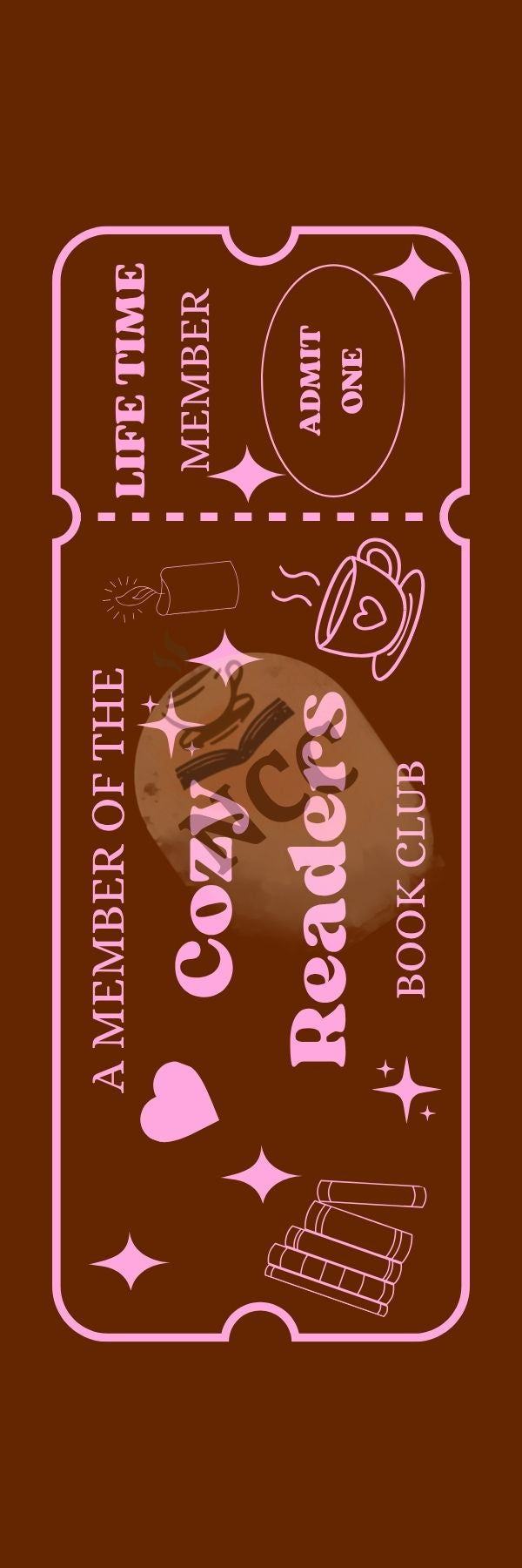 Cozy Reader Ticket Front Watermark