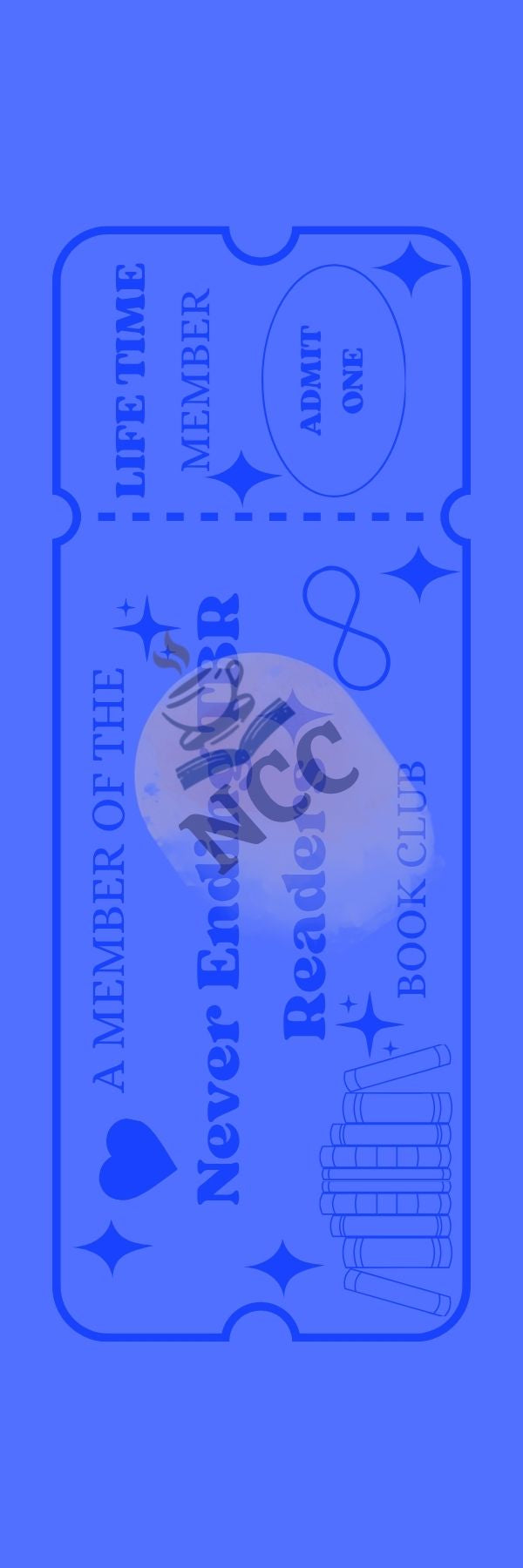 Never Ending TBR Reader Ticket Front Watermark