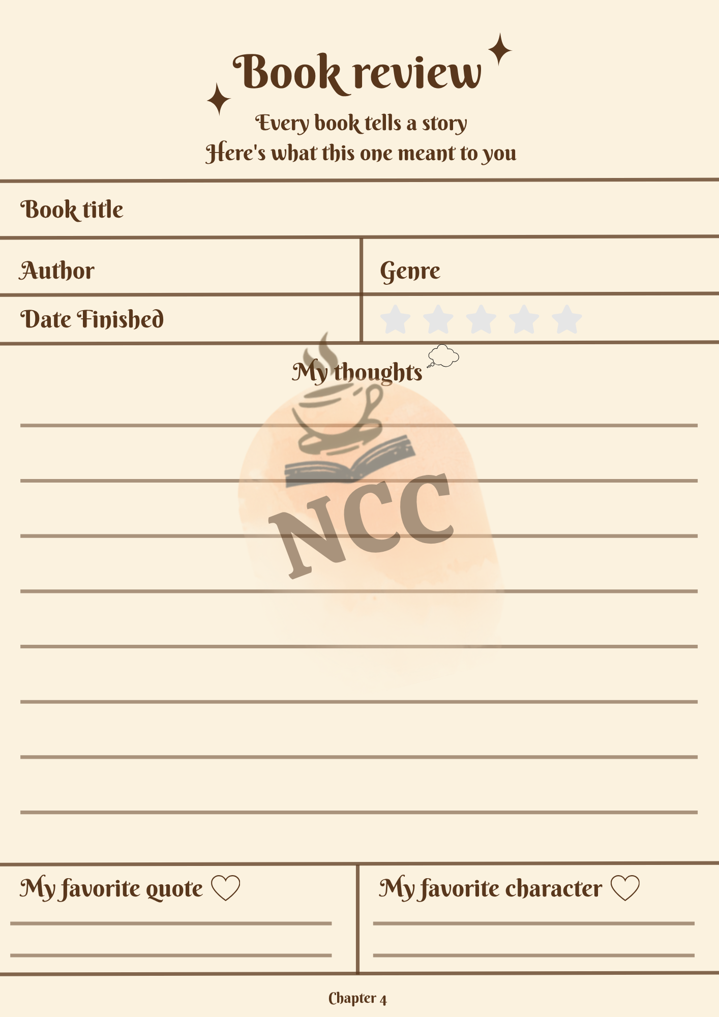 Book Review pages of The Cozy Reader's Journal — capture your thoughts on every book
