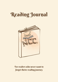 Cover of The Cozy Reader's Journal — a 44-page digital reading journal for book lovers by Nissie's Cozy Corner
