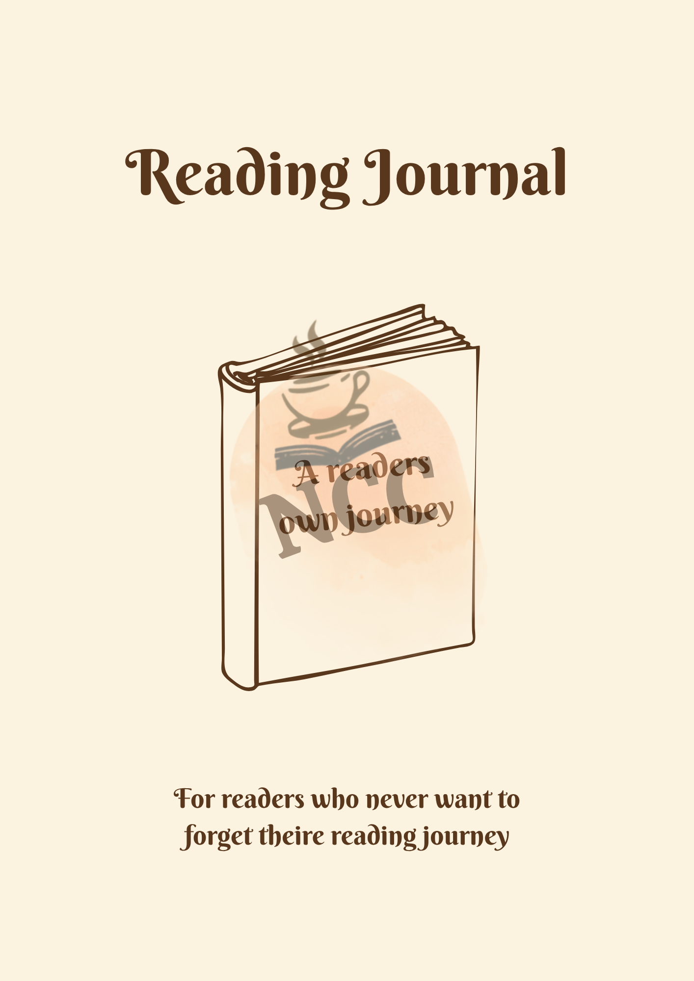 Cover of The Cozy Reader's Journal — a 44-page digital reading journal for book lovers by Nissie's Cozy Corner

